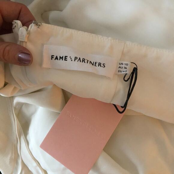 Fame and Partners White Ruffle Evening Gown - Picture 6 of 6